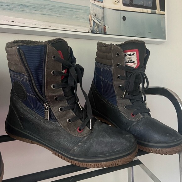 Pajar winter boots navy grey red warm waterproof outdoors men’s hiker combat main image 9